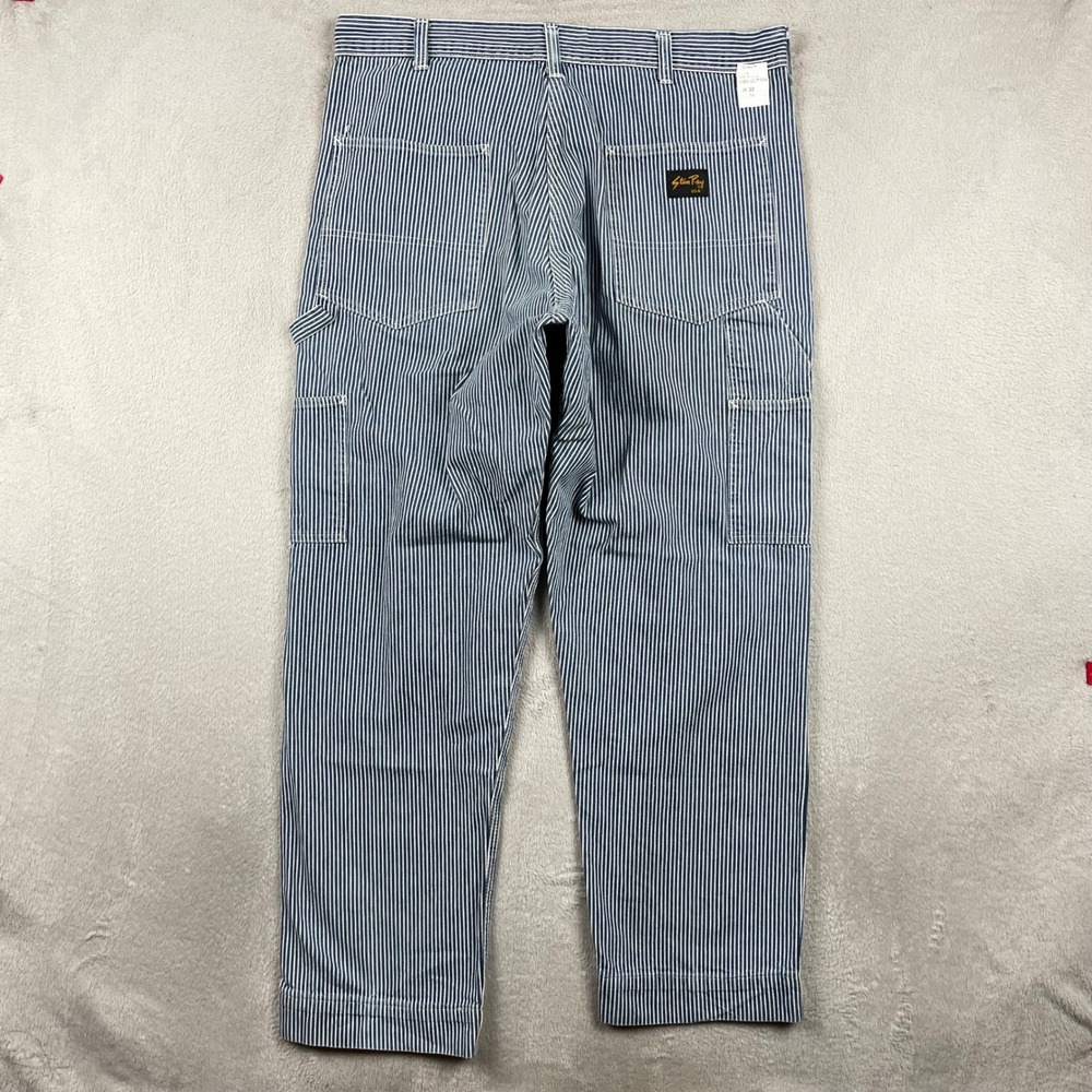 Stan Ray Carpenter Pants Mens 36x29 Blue Hickory Stripe Workwear USA Made READ